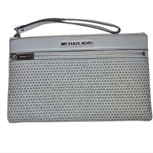 Michael Kors Selma Large Studded Wristlet Grey